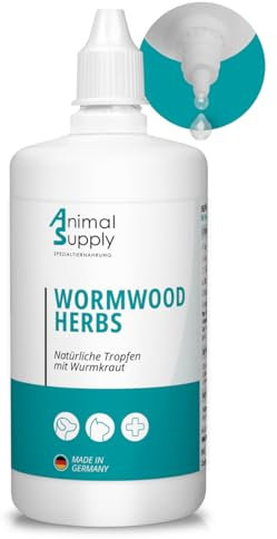 Animal Supply Wurm-Kraut Liquid Tropfen flüssig XL 110ml, Wurmkur sekundierend für alle Haustiere, Hund, Katze, natürliche Rezeptur, Wurmmittel sekundierend, kein Anthelminthikum