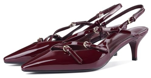 CORNMOOD Sandali da donna con tacco alto e punta a punta con cinturino con fibbia, 39.5 EU