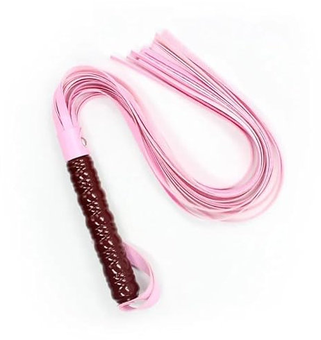 AJOHBM Fouet de Taureau en Cuir PU de 59 cm Fouet de Cheval personnalisé avec dragonne, Fouet d'équitation pour Flogger de fête