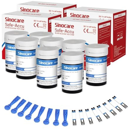 sinocare Tiras,200 x Tiras para Safe Accu Glucosa en Sangre (Solo para Accu)