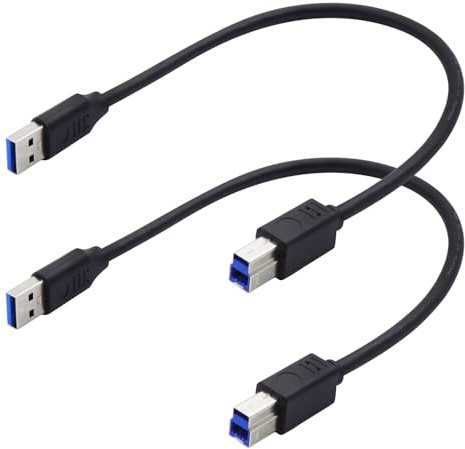 LANMINGLEL USB 3.0 Type B Printer Cable USB 3.0 Type A Male to Type B Male Plug High Speed Printer Cord for Scanner, Printers, Desktop External Hard Drivers and More(2PCS)