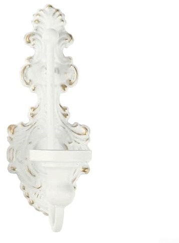 Bougeoir mural esthétique au design rustique avec construction robuste, parfait pour divers décors de pièce (blanc)
