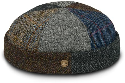 Sterkowski docker-mössa | Harris tweed beanie keps för män och kvinnor | Varm beanie mössa, flerfärgad, 58