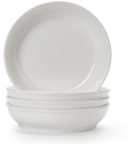 TuYines - Juego de 4 platos de pasta grandes, huecos, 20 cm de diámetro, platos para ensalada, platos para servir, cuencos para pasta, cuencos de ramen, cuencos grandes para ensalada, cuencos