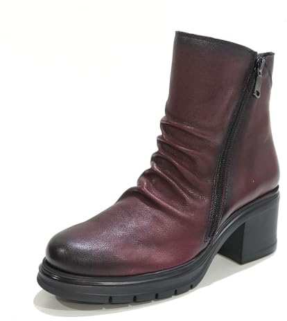 Paula urban Botín Casual de Piel, con tacón de Goma - MABEL-014 para: Mujer Color: Bordo Talla: 37