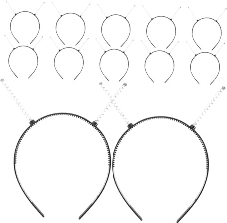 Mikinona Fasce per Chioma Fai da Te da 12 Pezzi in Plastica Nera, Leggere e Adatte a Tutti i Tipi di Chioma, Accessorio Creativo per Varie Occasioni
