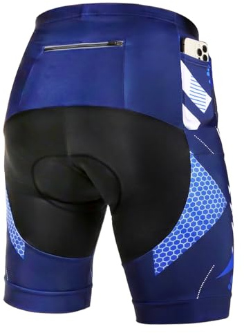 BSBUY Culotte Ciclismo Hombre, Ciclismo Pantalones Cortos Compresión con 5D Gel Acolchado, MTB, Culote Ciclista Hombre, Antideslizantes, Transpirables, M
