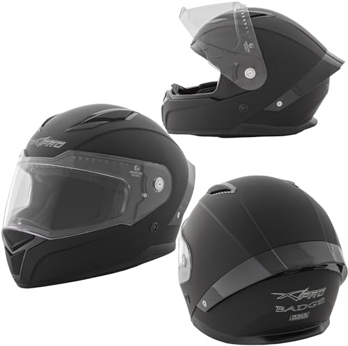 A-Pro Casco Integrale Moto Scooter Visierino Anti Graffio Touring Nero Opaco S
