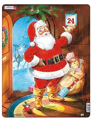 Larsen JUL1 Santa Claus en Nochebuena, Puzzle de Marco con 33 Piezas