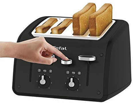 Tefal TF700N40 Toaster, Retra, 4 Slice, 1700 W, Black