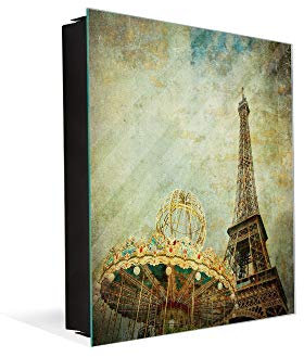 Schlüsselbox und magnetisches Whiteboard K08 Eiffelturm Paris,