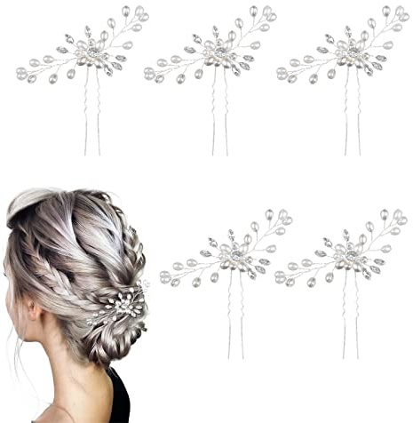 TSHAOUN 5 Pcs Bridal Hair Pins Fashion Retro Elegant Ladies Pearl Hair Accessories for Wedding, Bridal Jewelry Bridal Hair Accessories Headpiece Wedding Accessories for Brides Women (5Pcs)