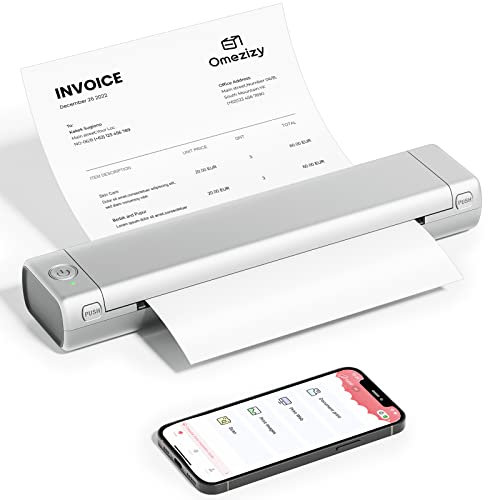 Thermal Printer A4 for Travel, Bluetooth Portable Printer, Wireless Thermal Printers for Tattoo Stencils, Home Use, Business, Study, Compatible with Phone & Laptop