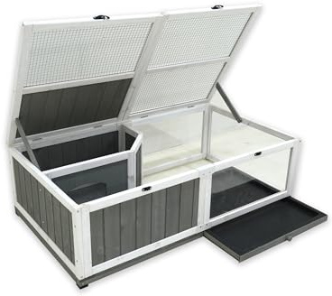 Oykomeoko Tortoise Enclosure Indoor Wooden Bunny Cage Snake Enclosure Reptile Terrarium Indoor Hamster Cage with Tray Extra Large Tortoises Habitat（67719）
