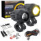 Braveway 60 W 18000 LM luces adicionales para motocicleta, faro LED, auxiliar, antiniebla, blanco, ámbar, combinado impermeable, 7 modos estroboscópicos, kit de haz de cableado Plug and Play y 2