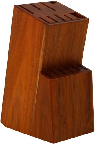 Ceppo per coltelli da cucina universale 15 pezzi. Porta coltelli da cucina realizzato in legno massiccio. Supporto per i coltelli robusto ed elegante. Portacoltelli da cuccina (Acacia)