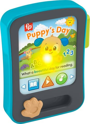 Fisher-Price Baby Learning Toy Laugh & Learn Puppy's Storytime Reader - Tableta de simulación con música y Luces para Mayores de 6 Meses