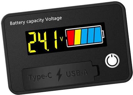 Indicatori di capacità della batteria 8-30V LCD Auto Moto Voltmetro Elettricità Misuratore Digitale Livelli di Ricarica Indicatori