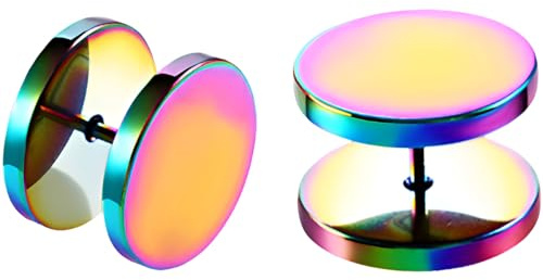 1 Pair Silvery 4 mm(6 G) Stainless Steel Fake Ear Plugs Gauges Flat Nap Screw flat back Stud Hide Faux Tragus Studs Hypoallergenic Sleep Cartilage Earrings Body Piercing Jewelry Women Men
