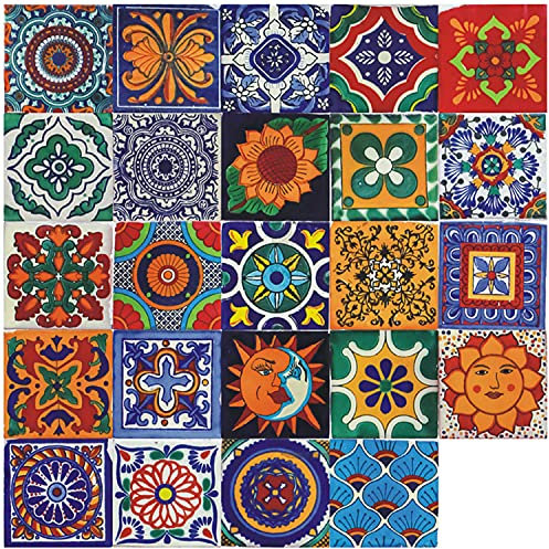 Umelee Pegatinas de Baldosas 48 Piezas, 10×10 cm, Adhesivos para Azulejos Adhesivo e Impermeable de Estilo Marroquí, Adhesivo PVC de Pared para Bricolaje, Cocina, Baño, Dormitorio, Oficina, Muebles