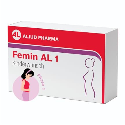 Femin AL 1 Kinderwunsch: Nahrungsergänzungsmittel mit L-Methylfolat (Folsäure), Jod, Vitamine & Eisen - für die Zeit der Babyplanung, 90 Kapseln