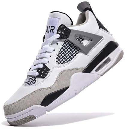 Amsion Hombre y Mujer Air 4 Retro clásicos de Baloncesto, para niños, Informales, para Patinar, Ligeros, Antideslizantes, para el Trabajo, Correr, Caminar