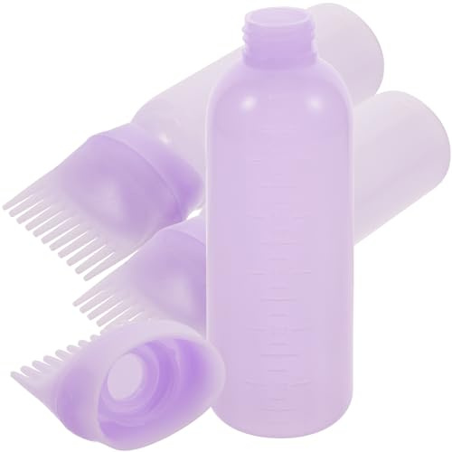 VILLCASE Lot de 3 Flacons Applicateurs Peigne pour Racines Flacons Applicateurs pour Coloration Capillaire Huile Capillaire Violet pour Salon et Usage Domestique