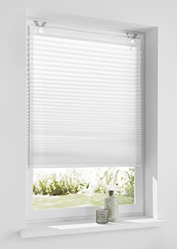 Kutti Riva - Estor plisado (70 x 125 cm, sin agujeros, protección visual y protección solar, montaje sin herramientas, semitransparente, poliéster