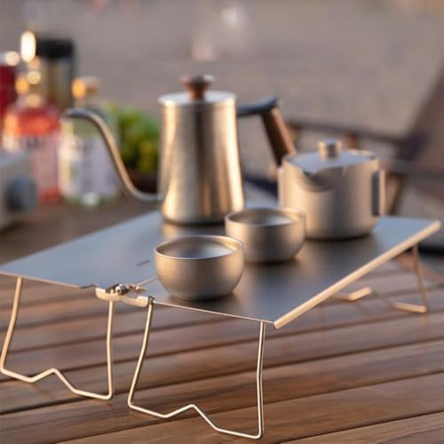 Ti BBQ Table de barbecue pliable pour feu de camp – En acier durable pour pique-nique et camping, équipement de barbecue portable pour la randonnée et les fêtes sur la plage