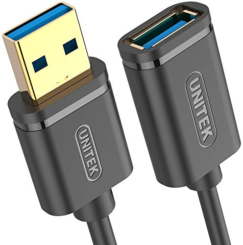 Cavo UNITEK da USB 3.0 A maschio a USB A femmina/prolunga / 0,5 metri, nero/prolunga per stampante, tastiera, lettore di schede ecc. / Y-C456GBK