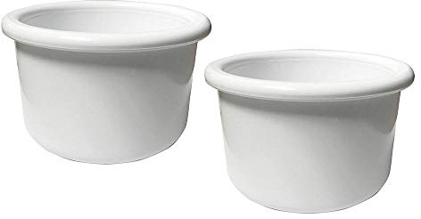 A&H Tool & Die Crock-Style White Plastic Bird Dish 16 oz (2 Pack)