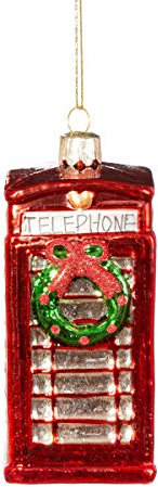 Sass & Belle Christbaumkugel aus Glas - Weihnachtsbaumschmuck - Rot - Klassisch - Hängend - 5 x 5 x 11 cm