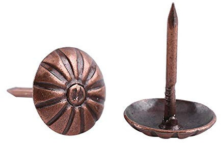 Yosoo Health Gear Tachuelas de tapicería de 100 Piezas, Clavos de tapicería, Clavos de Bronce para Muebles, Clavos Decorativos, Clavos, alfileres de Pulgar para sofá, sillón Cama(Rojo 11 * 16 mm)