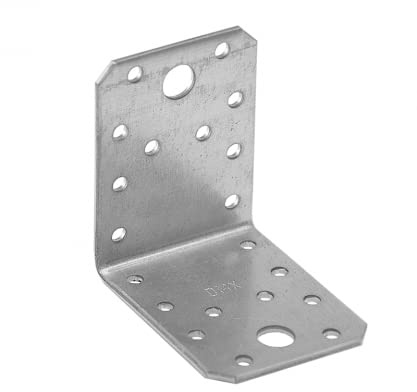 Gedotec Connecteur d'angle 90° angle de réglage pour plaques de plâtre | 4 pièces de fer d'angle - 70x70x55 mm | Support de poteau charge lourde angle de vissage | Angle métallique angle 90 degrés m