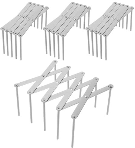 ZOENHOU 4 Stück Deckelhalter Rippchenhalter aus Edelstahl, Verstellbarer Spareribs Halter, Multifunktionales Deckelhalter Edelstahl Topfdeckelhalter Spareribshalter für Pfannen, Töpfe, Deckel