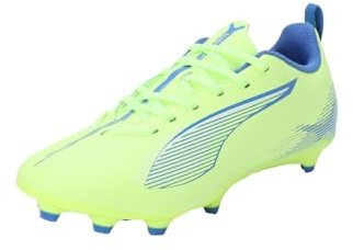 Puma Unisex Youth Ultra 5 Play FG/AG JR Soccer Shoe, Fizzy Apple-Puma White-BLUEMAZING, 37 EU