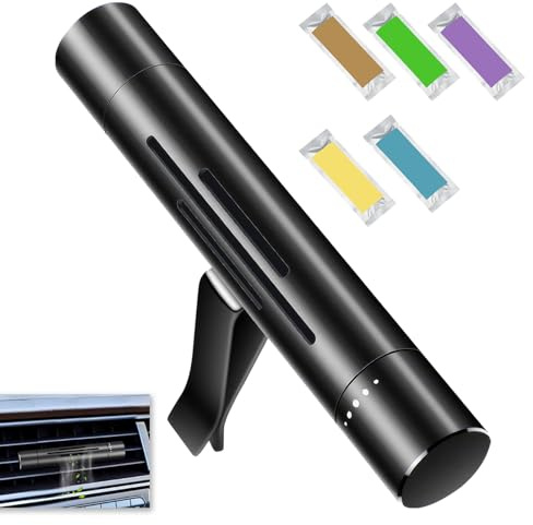 6 Piezas Ambientador Coche, Ambientador para Coche con 5 Aromas Diferentes Lavanda Limón Océano Colonia Jazmín, Palos de Perfume en Soporte de Aleación Aluminio, Compatibles con Todos los Vehículos