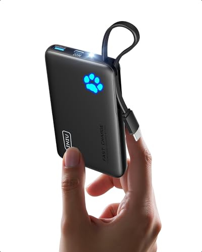 INIU Smaller 10000mAh Power Bank, 20W PD Fast Charging Portable Charger