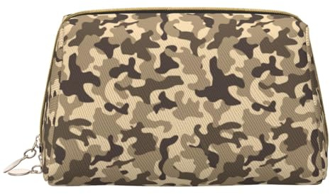 Bolsa de maquillaje de piel, bolsa de maquillaje de camuflaje blanco y negro, bolsa de aseo de viaje para mujeres, bolsa de maquillaje, organizador de bolsas de maquillaje de gran capacidad, bonita