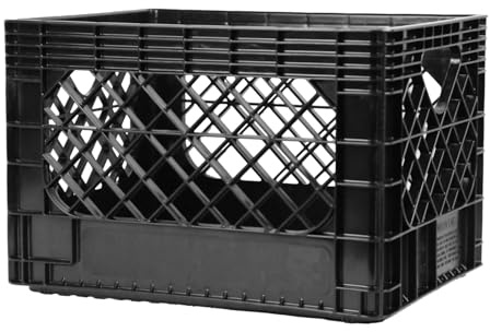 JEZERO 20 Quart Heavy Duty Plastic Crate | Stackable Multi-Purpose Storage Bin for Garage, Home, Office, Groceries, Outdoor, Camping & Kayaking | Black Utility Tote, 17 x 13 x 11