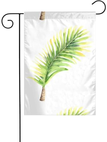 WHJSHOP Drapeaux de jardin à motif aquarelle de palmier - 30,5 x 45,7 cm - Pour décoration de cour avec une largeur de poteau de 3 cm (drapeau uniquement, mât non inclus)