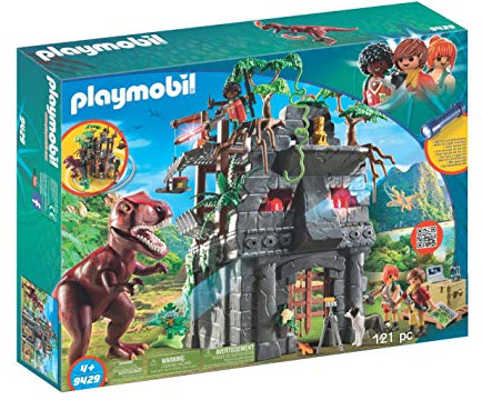 PLAYMOBIL Dinos 9429 Basecamp mit T-Rex und Lichteffekten, Ab 4 Jahren