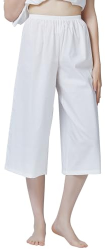 BEAUTELICATE Cotton Culotte Half Slip for Women Simple Elastic Waist Sleep Pants