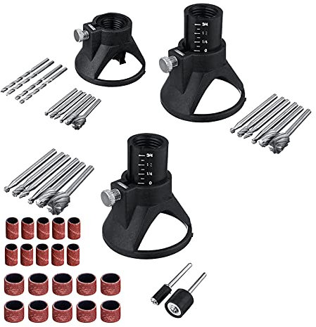 VOBOR Electric Grinder Locator Drill Holder - 29Pcs Rotary Multi-Tool HSS Router Drill Bits Cutting Guide Routers Attachment Kit Tool Accessory