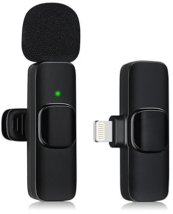 ULEMONDEE Microphone Wireless Bluetooth Mobile Phone Mini Microphone for Recording Video Recording YouTubeStreaming/Vlog, Noise Reduction (iOS with 1Mic)