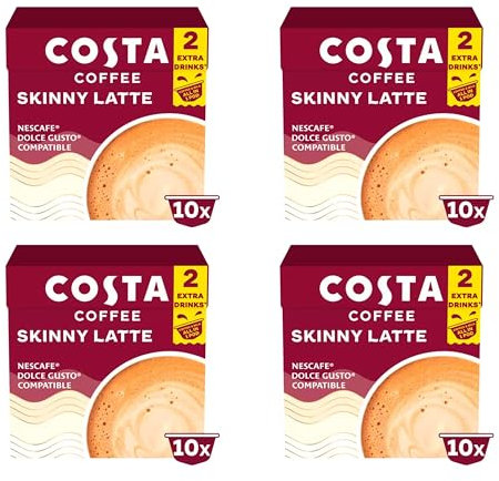 COSTA COFFEE SKINNY LATTE PODS 4 PACKS (SKINNY LATTE 10 CAPSULES)