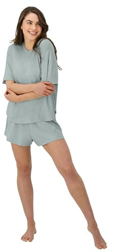 Hanes Women's Originals Supersoft Boxy T-Shirt & Sleep Shorts Set, Comfywear Lounge/Sleepwear