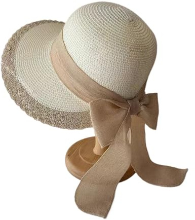 Kvinnor brett brätte diskett solhatt vikbar justerbar sommar halm strandhattar, solhatt, damer halmhatt vikbar keps diskett brett brätte sommar strandhattar