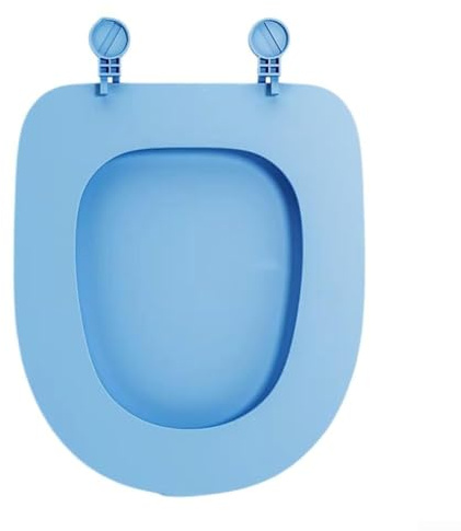 Housse de siège de toilette en forme de U avec fermeture douce et libération rapide, convient pour les toilettes standard dans différents modèles de salle de bains (type U bleu)