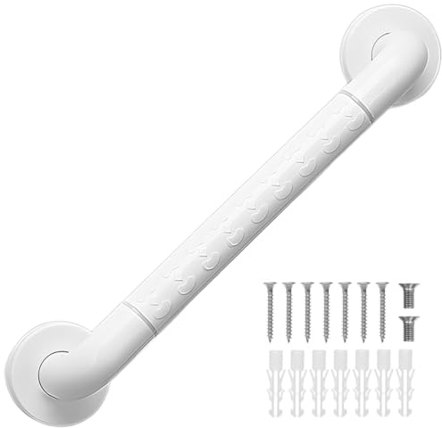 Poignée De Baignoire, 40Cm Barre D'Appui Wc Antidérapante Barre D'Appui De Salle De Bain, Barre De Maintien Douche Pour Les Personnes Handicapées, Les Personnes Âgées Et Les Femmes Enceintes Blanc